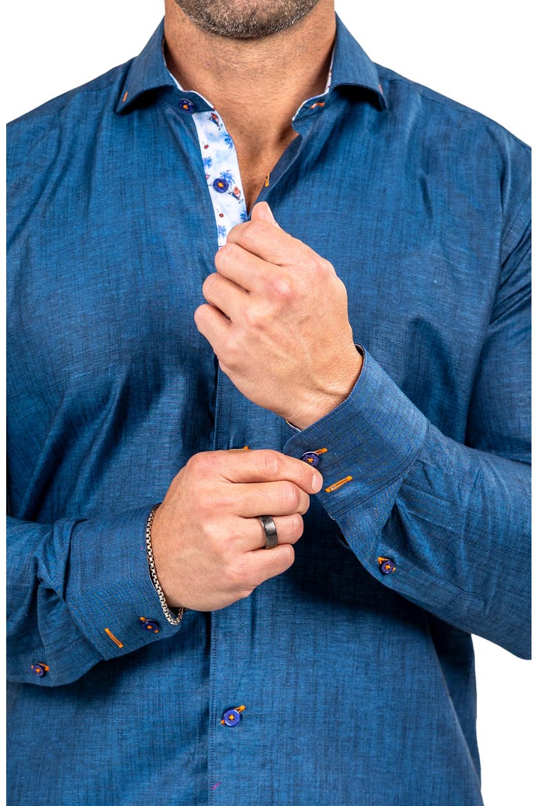 Eins Marthy Contemporary Fit Button-Up Shirt, Alternate, color, BLUE