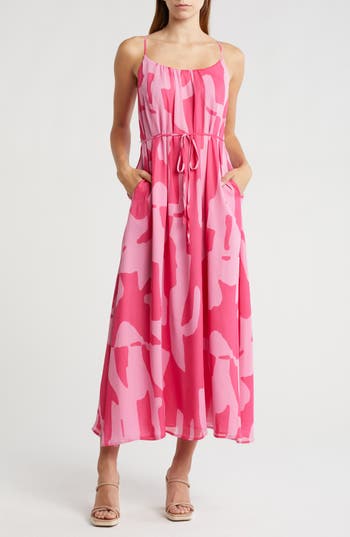 Shop Sam Edelman Zebra Maxi Dress In Pink Multi