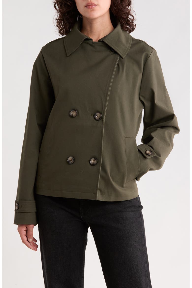 Short Trench Coat, Main, color, OLIVE