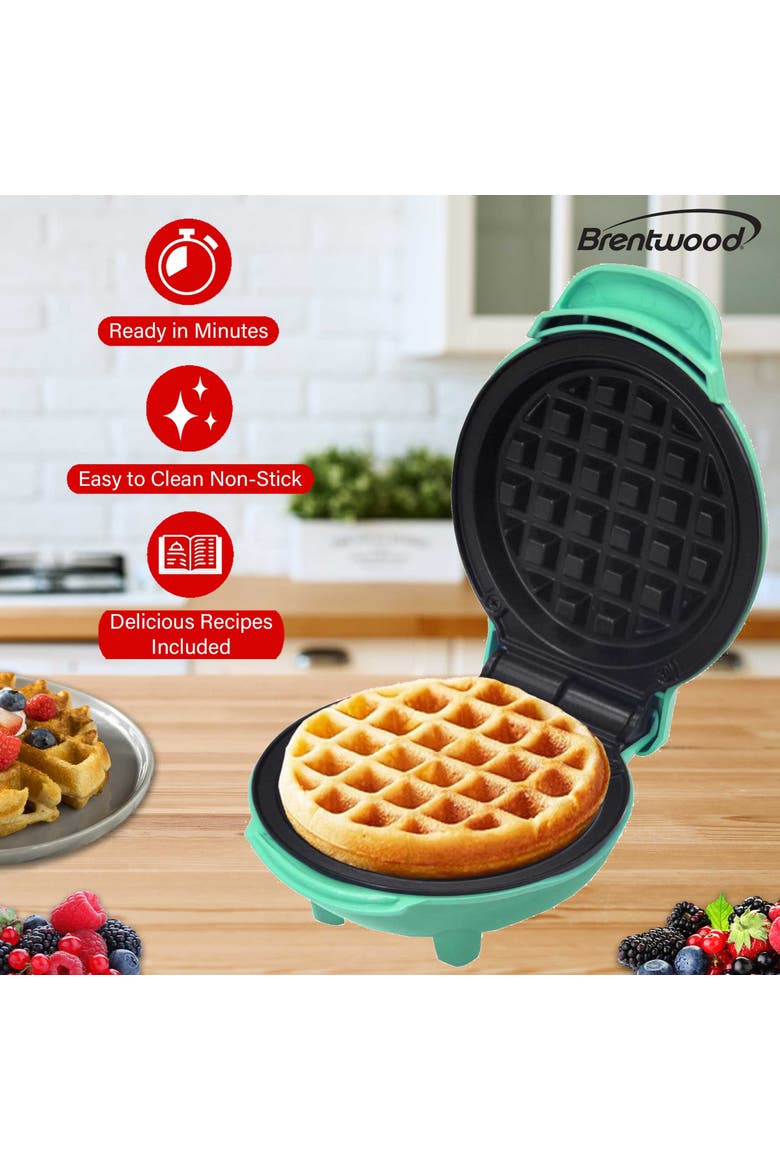 Non-Stick 5 Inch Multi-Use Mini Waffles Maker in Blue, Alternate, color, Blue