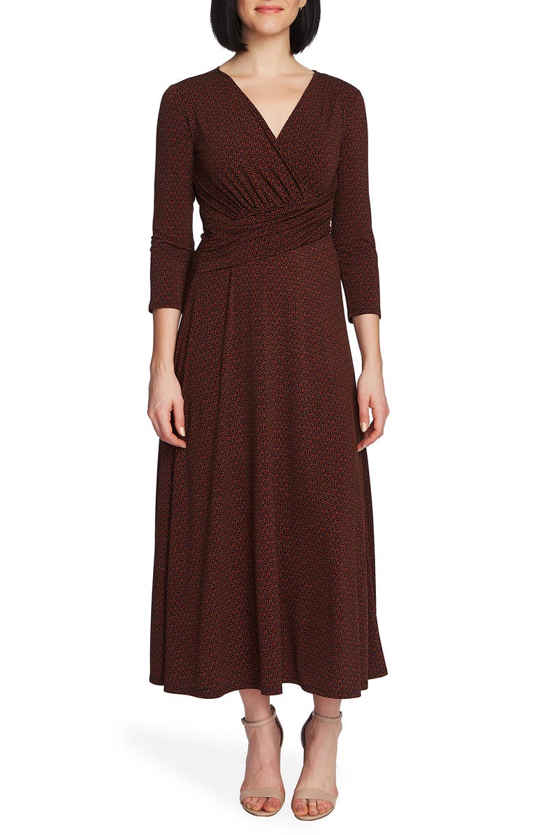 Chaus Elemental Forms Faux Wrap Midi Dress, Main, color,