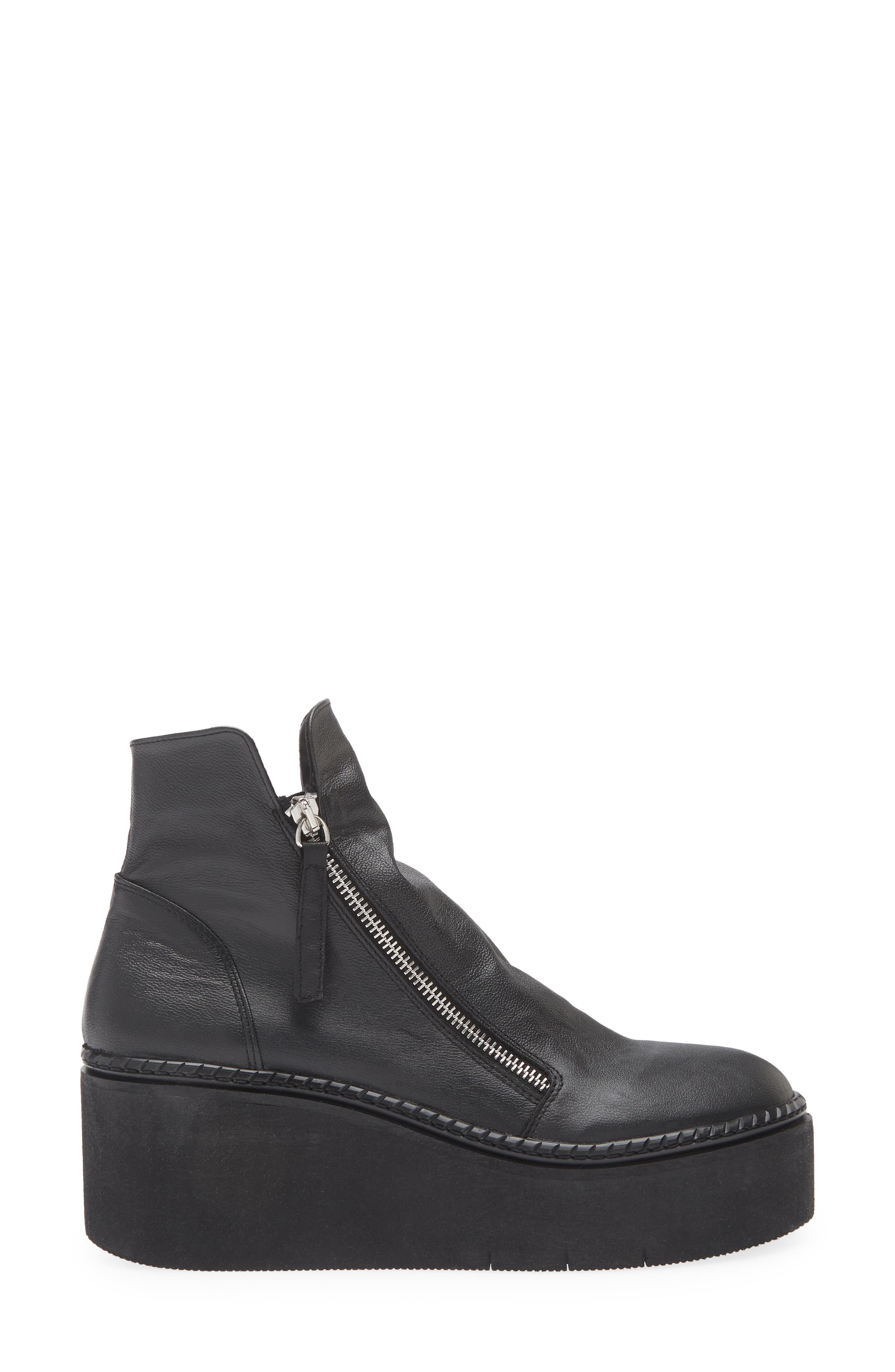 Steve Madden Drift Platform Wedge Bootie, Alternate, color, Black Leather