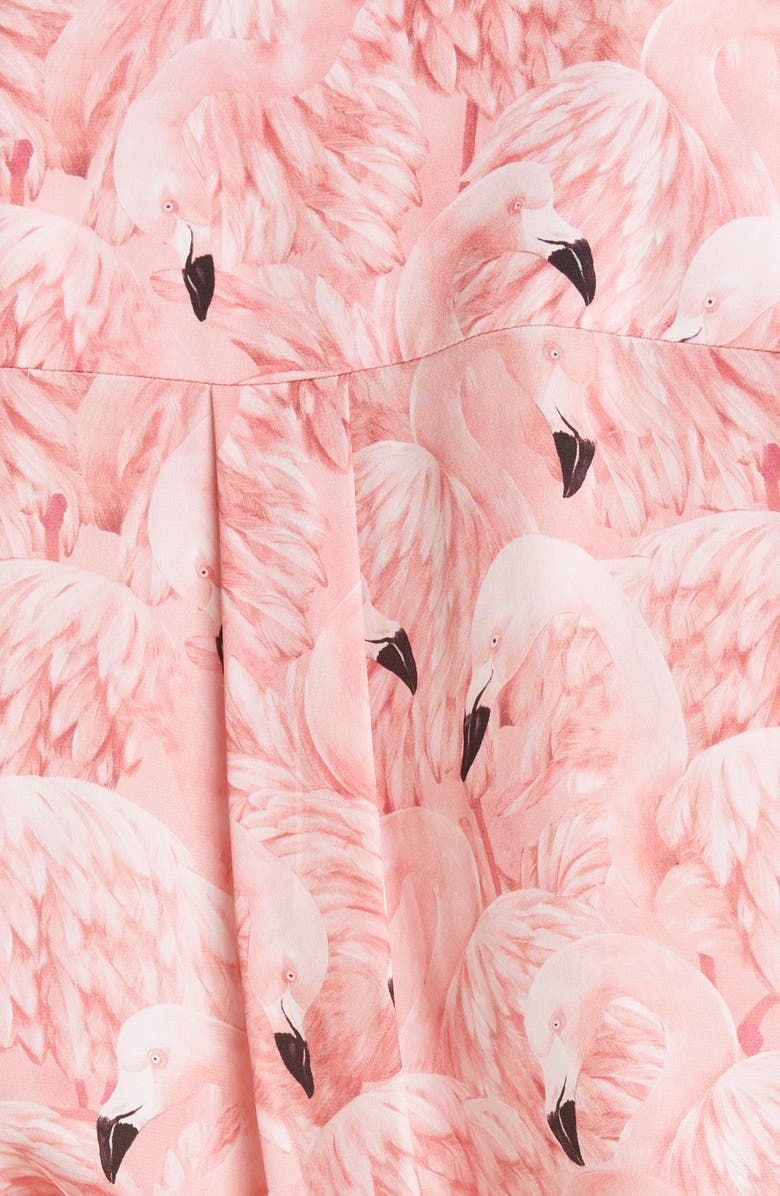 Alice + Olivia Willa Flamingo Print Blouse, Alternate, color,