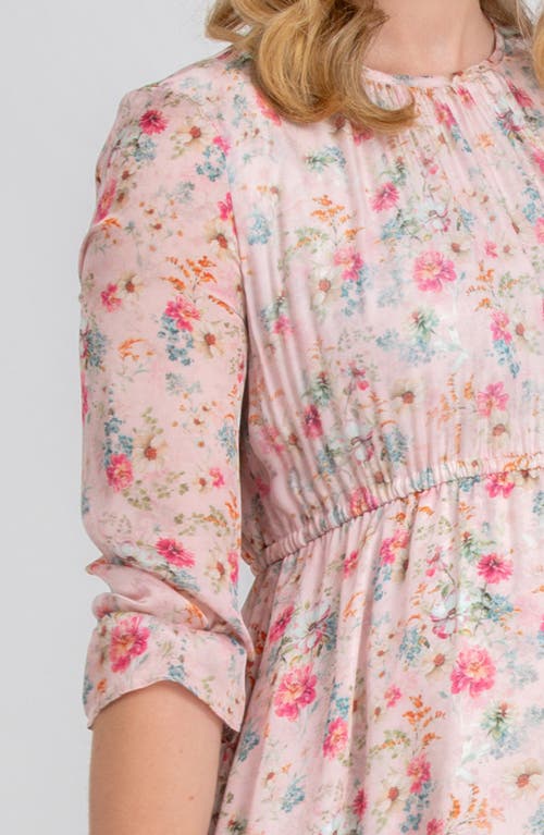 Pietro Brunelli Maternity Floral Chiffon Maternity Maxi Dress In Pink