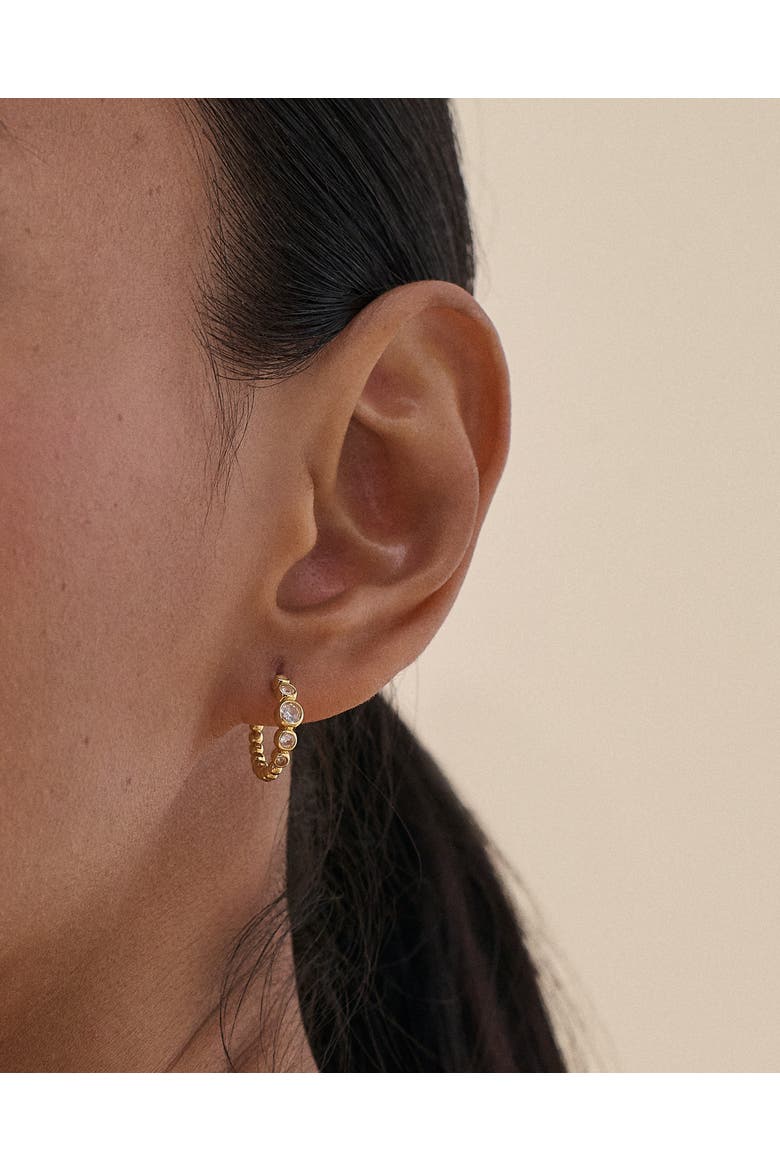 Serena White Sapphire Hoop Earring, Alternate, color, White Sapphire