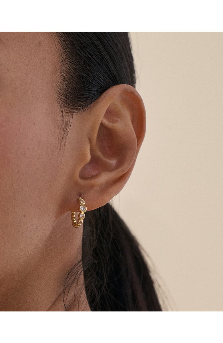 Edge of Ember Serena White Sapphire Hoop Earring, Alternate, color, White Sapphire