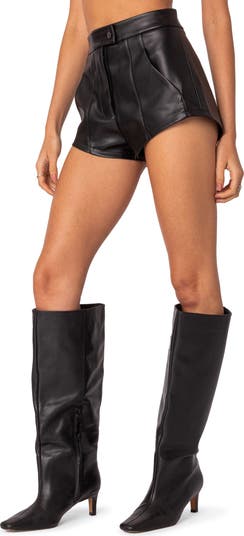 Ramona High Waist Faux Leather Shorts