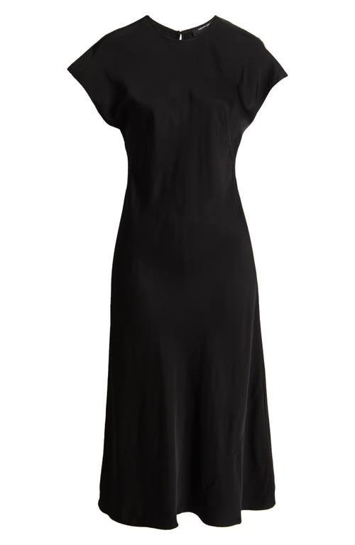 French Connection Ennis Satin Midi Dress In 01-black