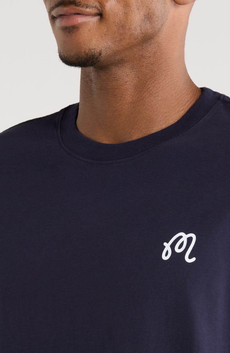 Malbon Golf Oakwood Cotton T-Shirt, Alternate, color, Navy