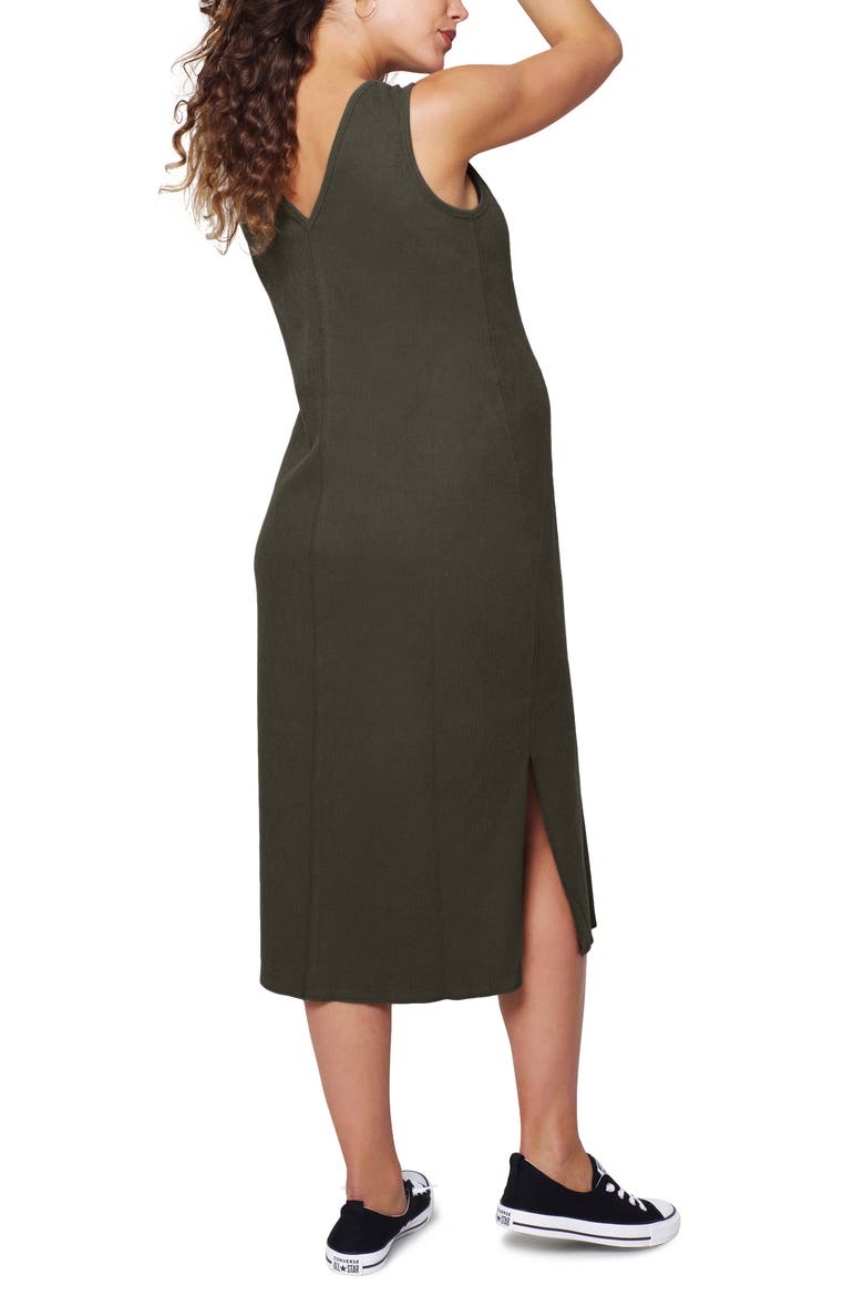 Ingrid & Isabel® Everywhere Midi Column Maternity Dress, Alternate, color, OLIVE