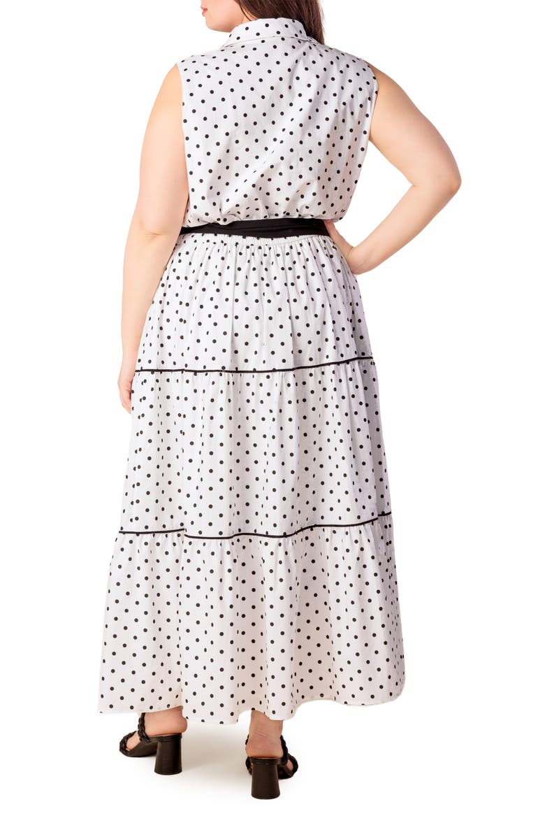 Print Woven Midi Dress, Alternate, color, WHITE BLACK