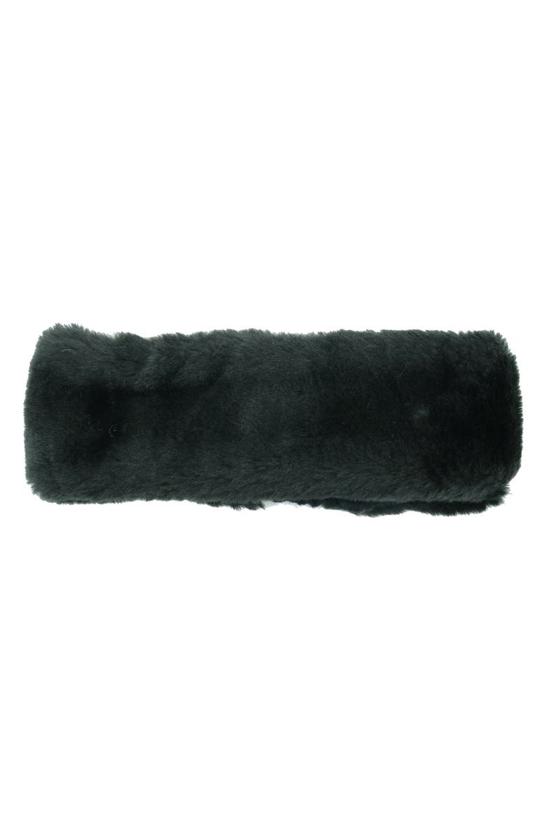 Portolano Faux Fur Headband, Main, color, Black