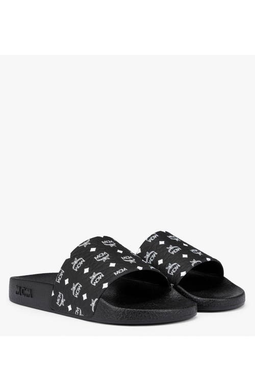 MCM MCM MONOGRAM PRINT RUBBER SLIDES