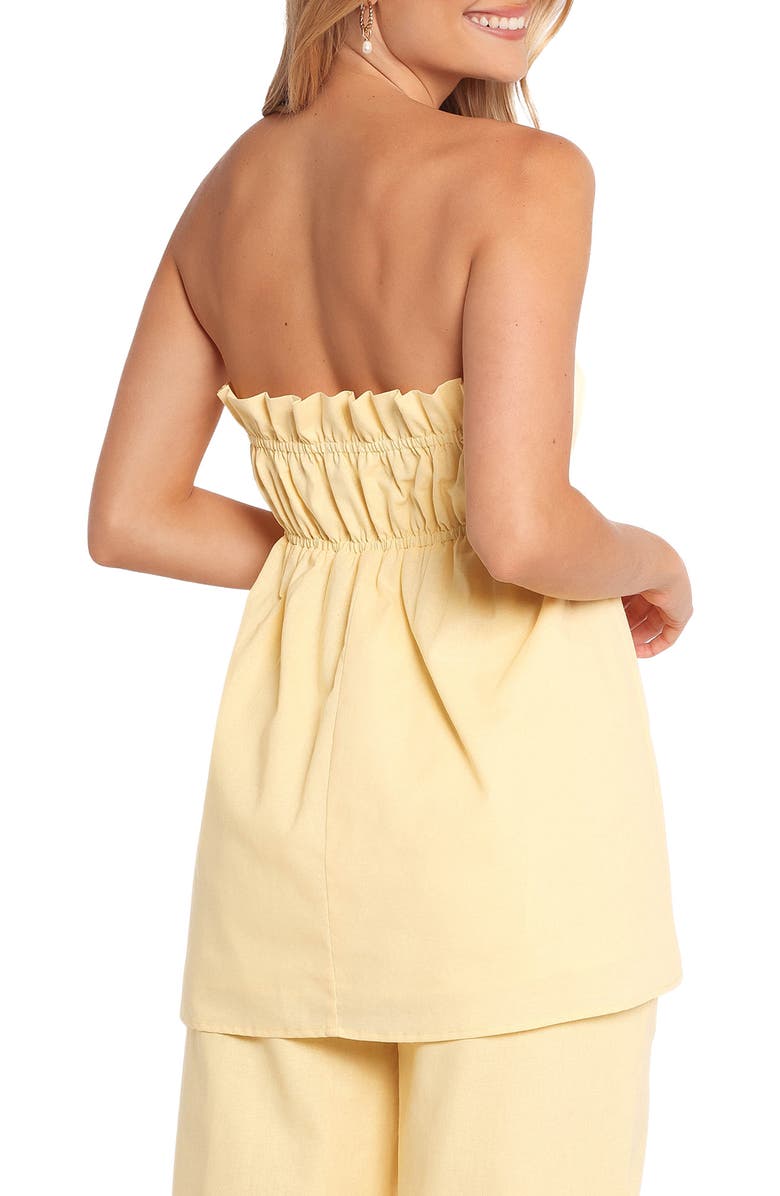 Petal & Pup Ember Strapless Cotton & Linen Tunic Top, Alternate, color, Butter Yellow