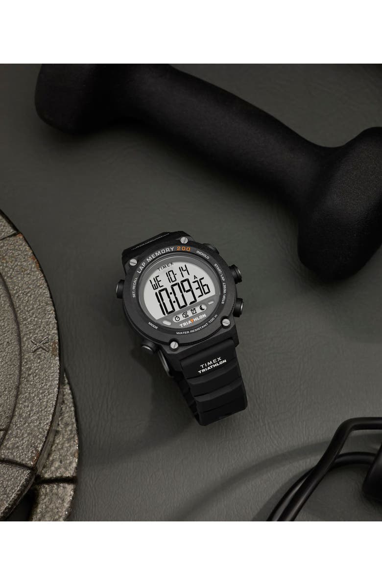 Timex<sup>®</sup> Triathalon Digital 200-Lap Silicone Strap Watch, 44mm, Alternate, color, Digital