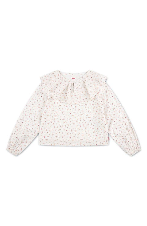 Kids' Ditsy Floral Cotton Long Sleeve Top