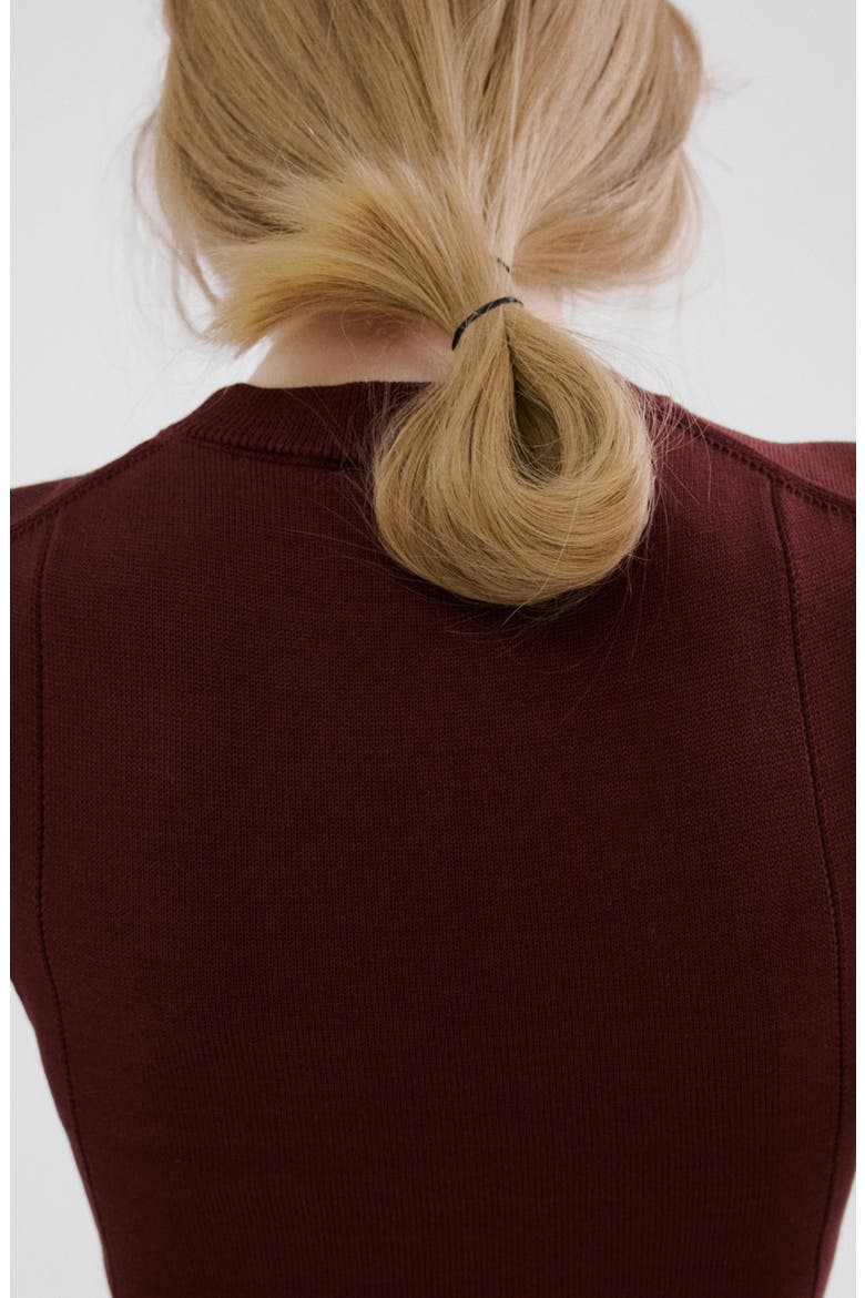 Knit Midi Dress, Alternate, color, WINE