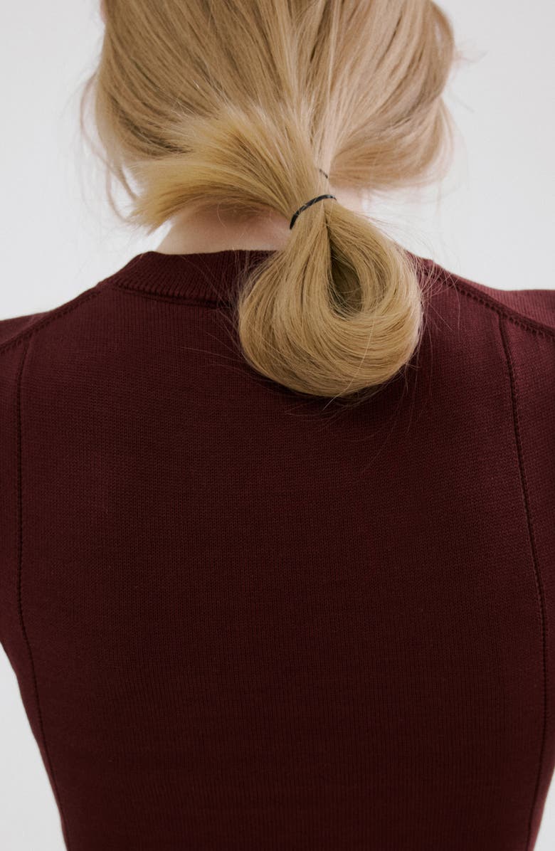 MANGO Knit Midi Dress, Alternate, color, Wine