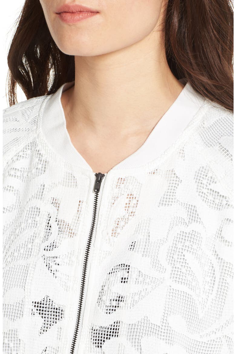 Lace Bomber Jacket, Alternate, color, IVORY