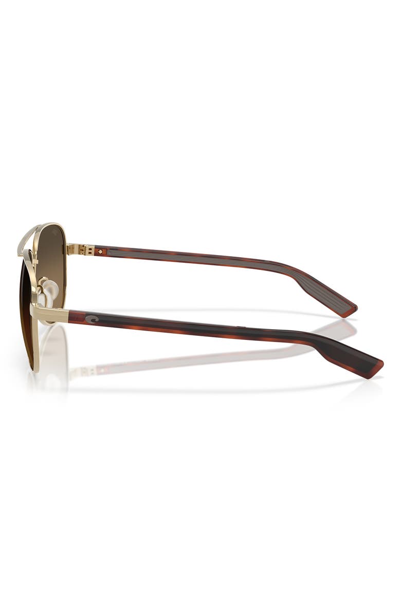 Costa Del Mar 57mm Peli Gradient Polarized Pilot Sunglasses, Alternate, color, Brushed Gold / Copper 580G