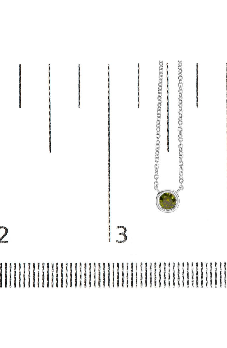 Haus of Brilliance 14K White Gold 1/2 Ct Green Lab Grown Diamond Bezel-Set Solitaire Pendant Necklace, Alternate, color, White