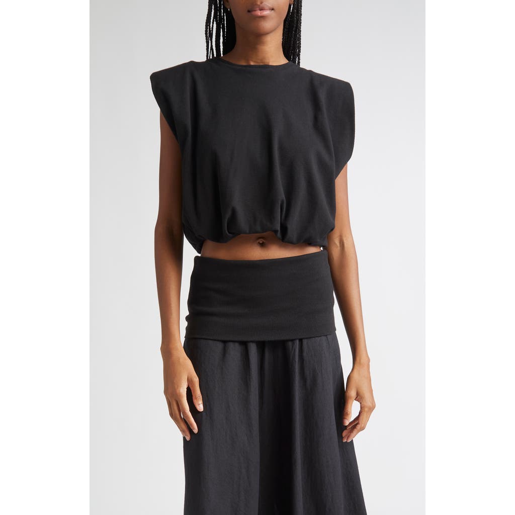 Johanna Ortiz Muraya Crop Oversize Cover-Up T-Shirt in Black  product
