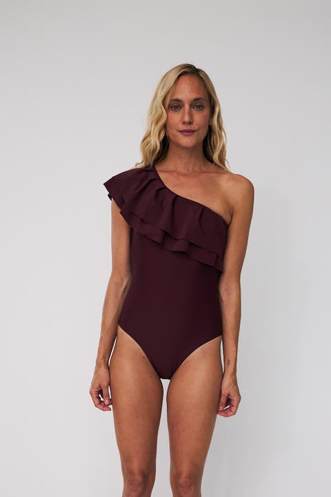 Najacras Ruffle One Shoulder Swimsuit