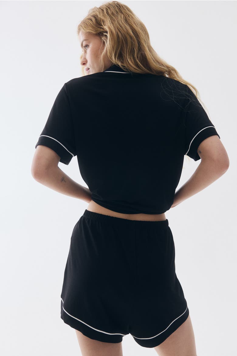 Viscose-blend Pyjamas, Alternate, color, Black