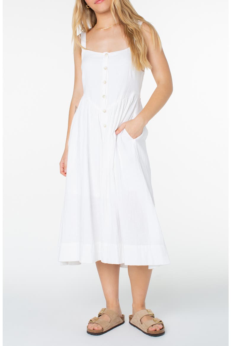 Brisa Cotton Midi Dress, Main, color, SNOW WHITE SOLID