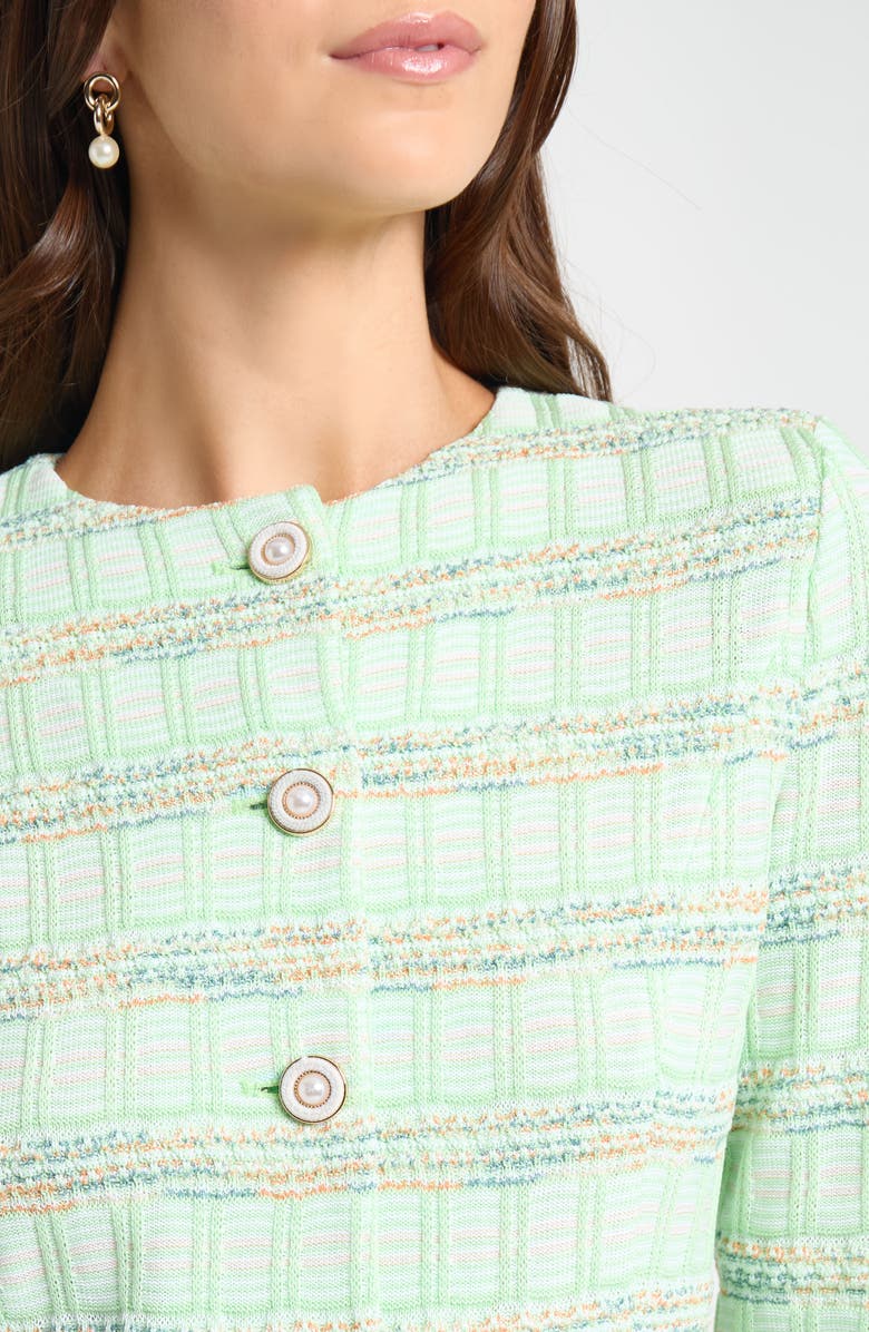 Misook Tailored Soft Plaid Knit Jacket, Alternate, color, 