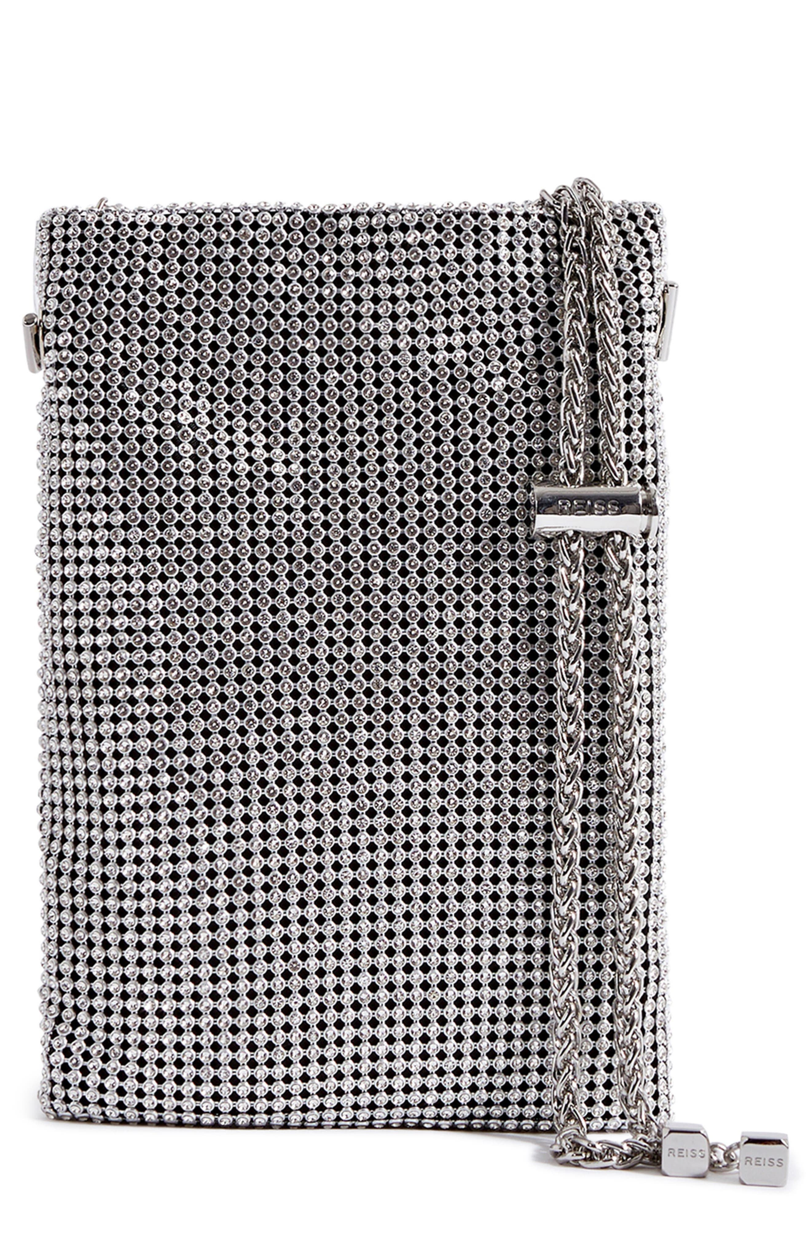 Reiss Zuri Crystal Embellished Shoulder Bag, Main, color, 
