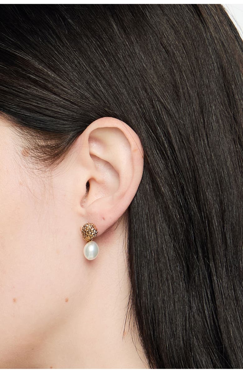 Bimba y Lola Pearl Eagle Earrings, Alternate, color, Pearl