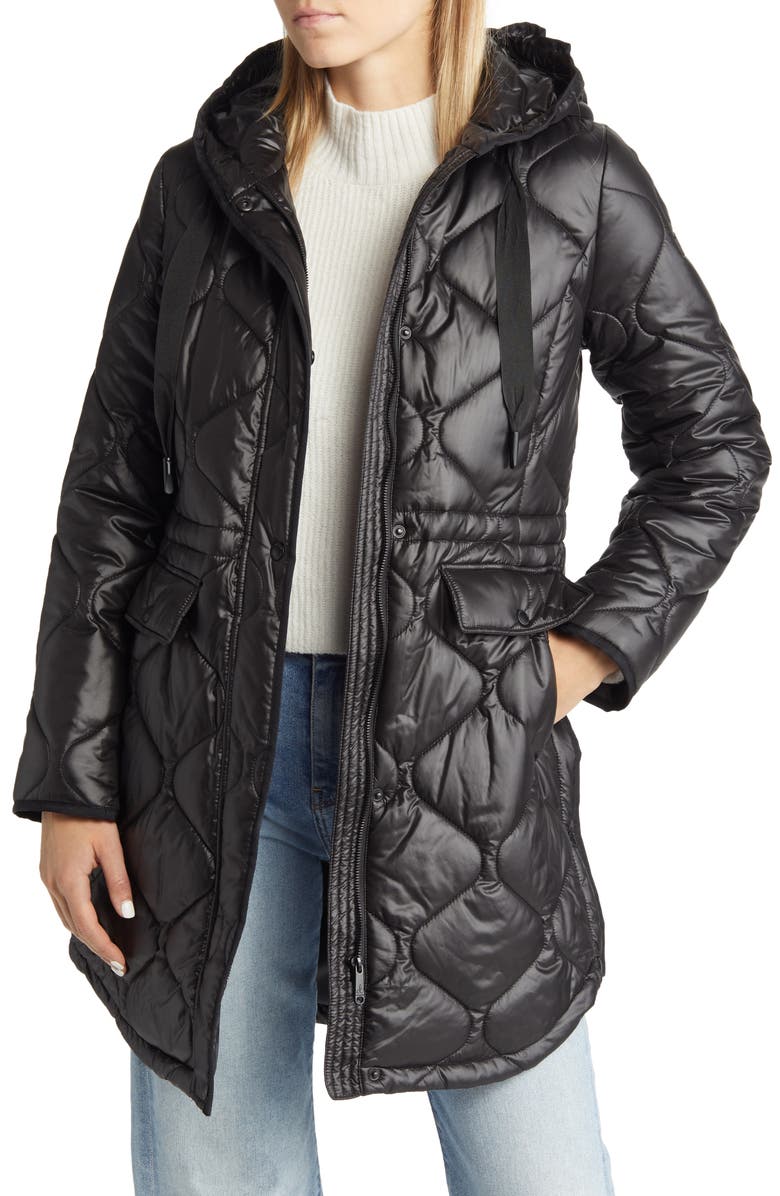 Sam Edelman Hooded Quilted Parka, Main, color, 