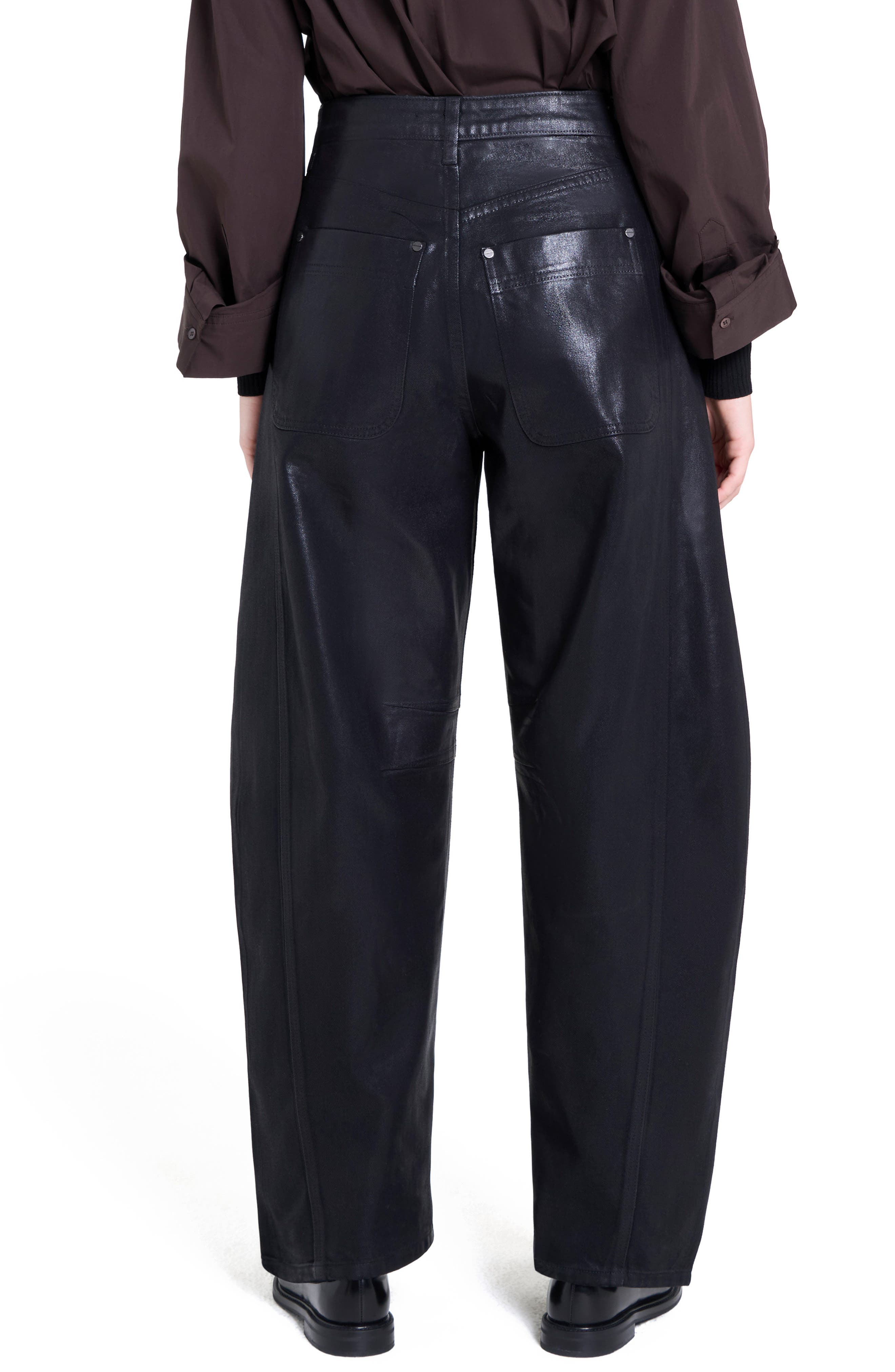 Beryl Coated Barrel Leg Pants - image 2