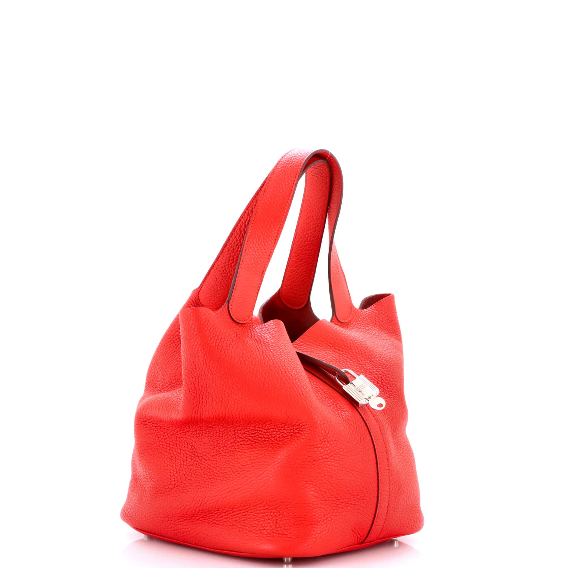 Pre-Owned Hermes Picotin Lock Bag Clemence GM, Alternate, color, Rouge Tomate