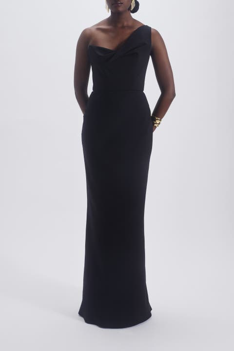 One Shoulder Draped Gown