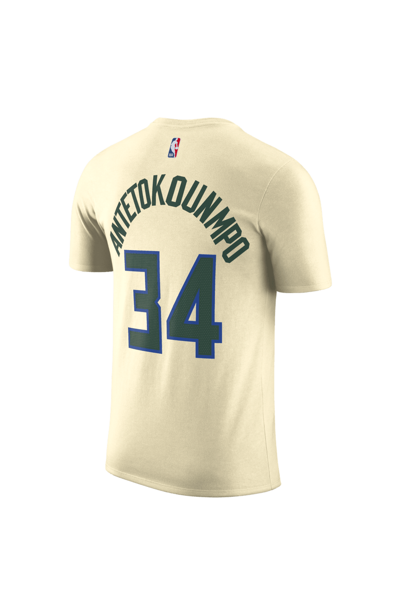 Nike Unisex Nike Giannis Antetokounmpo Cream Milwaukee Bucks 2025/26 City Edition Name & Number T-Shirt, Alternate, color, Cream