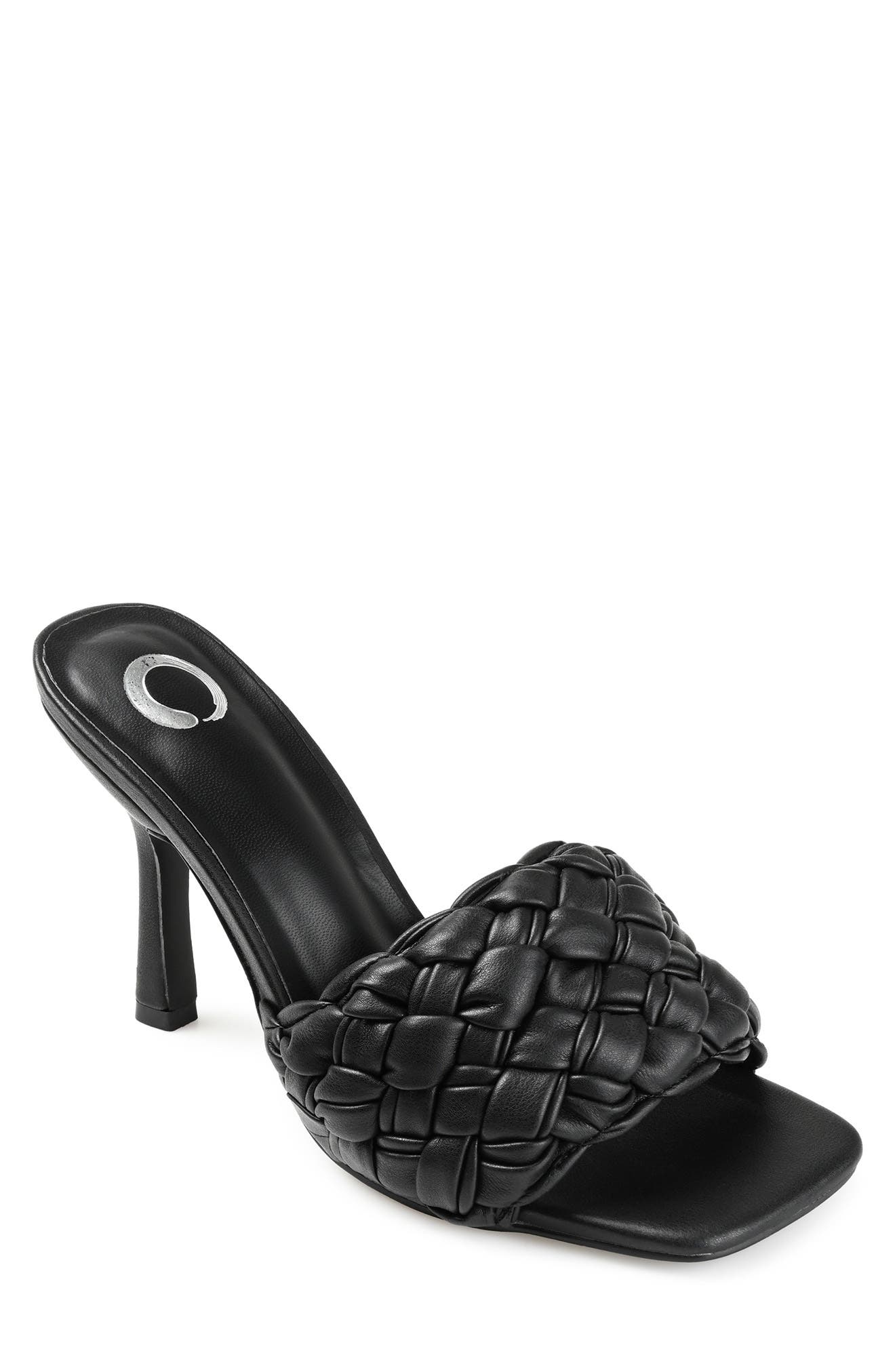 Journee Collection Raquelah Braided Sandal, Main, color, Black