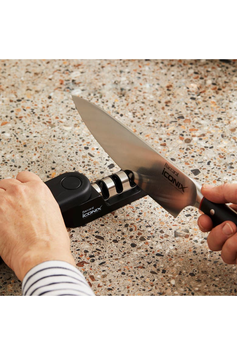 iconiX® Folding 3-Step Knife Sharpener, Alternate, color, Black