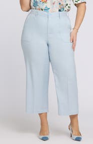 NYDJ Utility Wide Leg Capri Linen Blend Pants