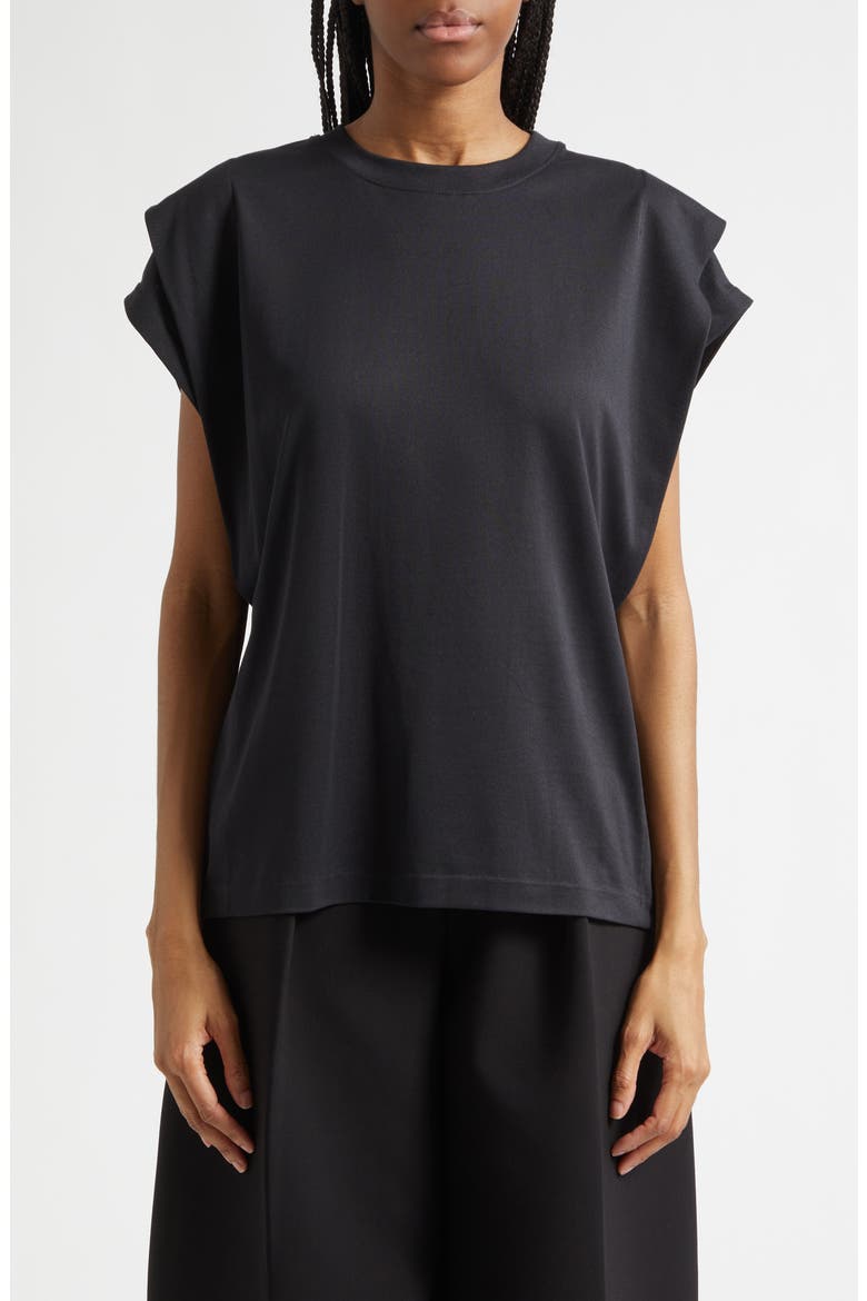 The Ventadou Cap Sleeve T-Shirt, Main, color, BLACK