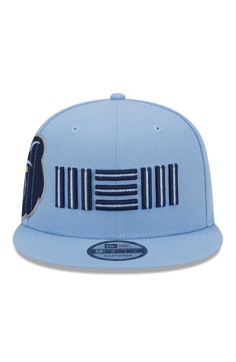 New Era Men's New Era Light Blue Memphis Grizzlies Side Logo 9FIFTY Snapback Hat, Alternate, color, 