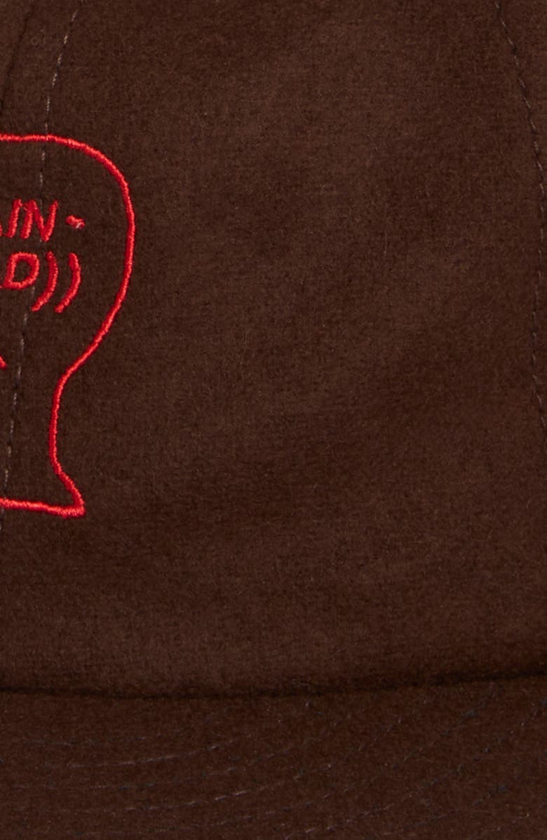 Brain Dead Embroidered Logohead Wool Blend Flannel Adjustable Baseball Cap, Alternate, color, Brown