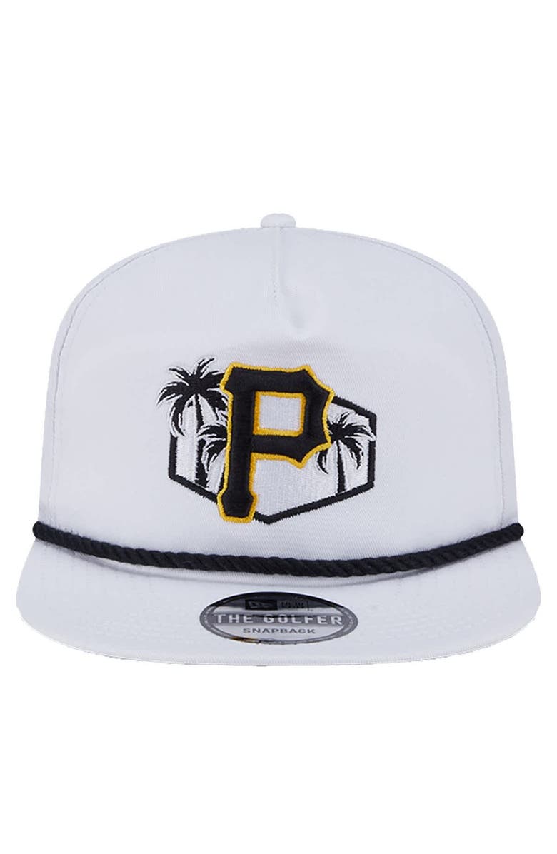 New Era Men's New Era  White Pittsburgh Pirates  Palm Golfer Snapback Hat, Alternate, color, 