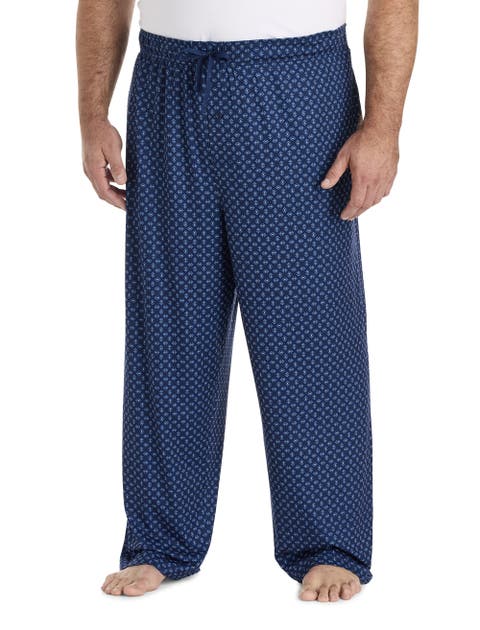 Big & Tall Geometric-Patterned Knit Lounge Pants