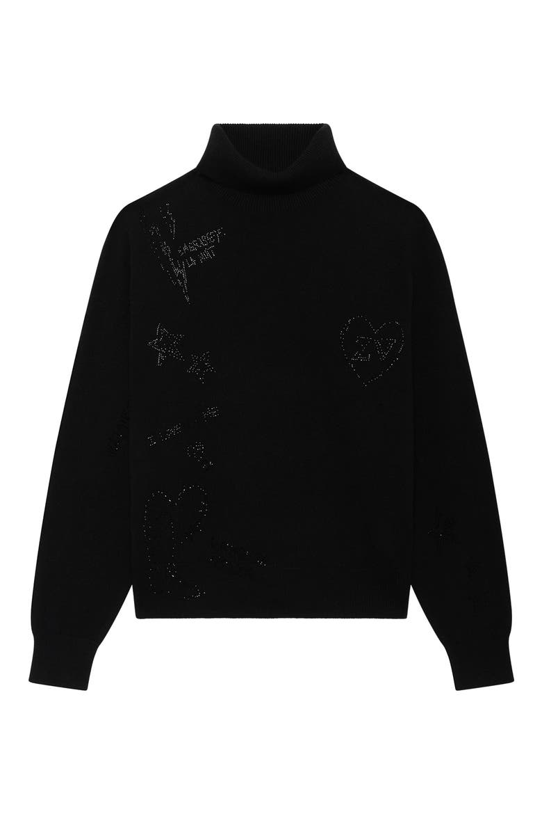 Souly Cashmere Turtleneck Sweater, Alternate, color, BLACK