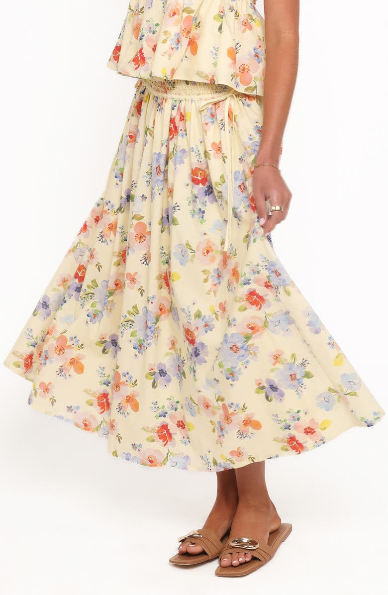 Petal & Pup Saskia Floral Print Maxi Skirt, Alternate, color, Lemon Floral