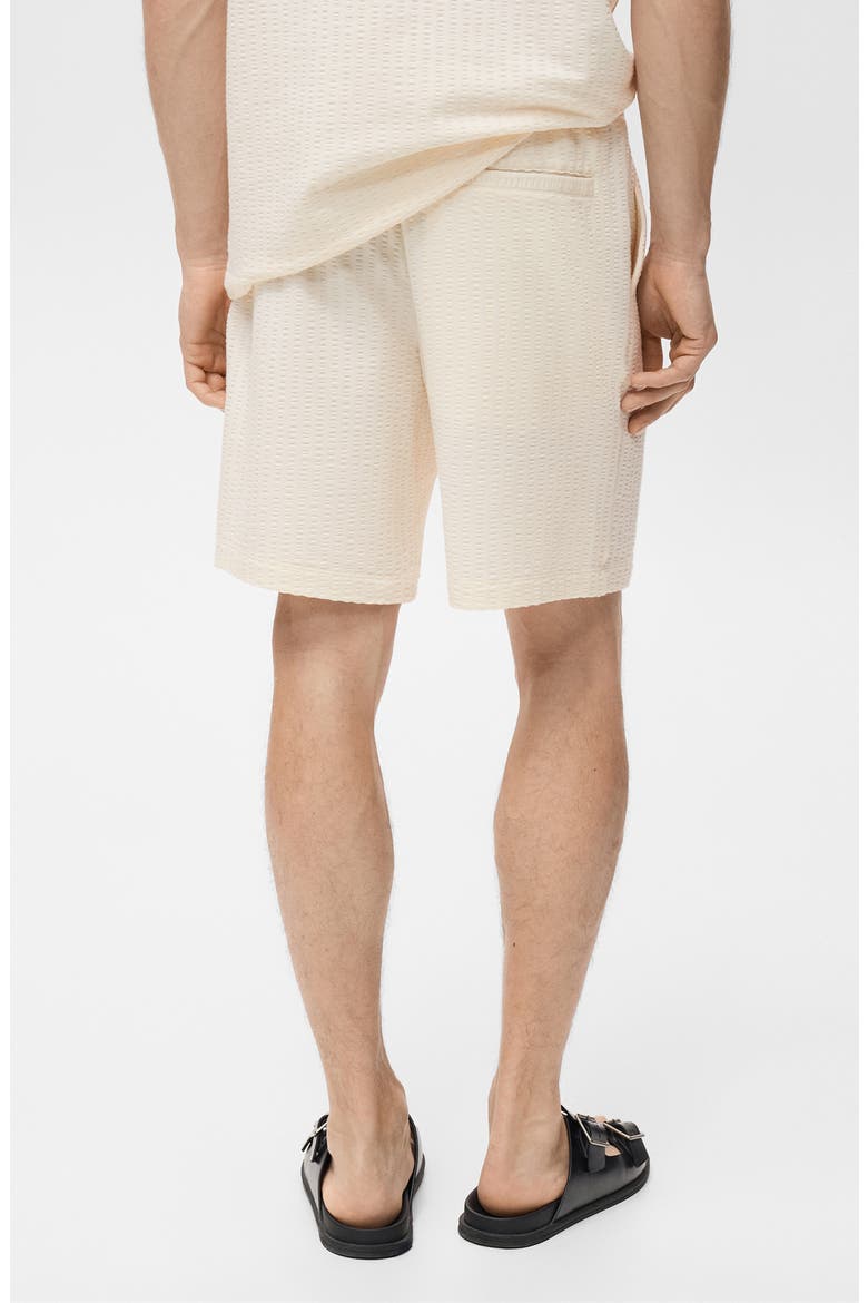 Drawstring Seersucker Shorts, Alternate, color, ECRU