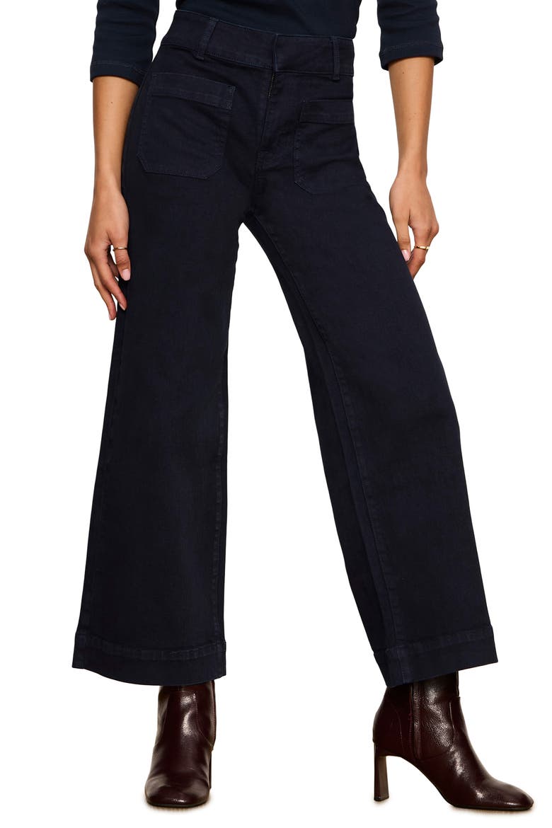 Chelsea Patch Pocket Wide Leg Jeans, Main, color, NAVY BLAZER BLUE