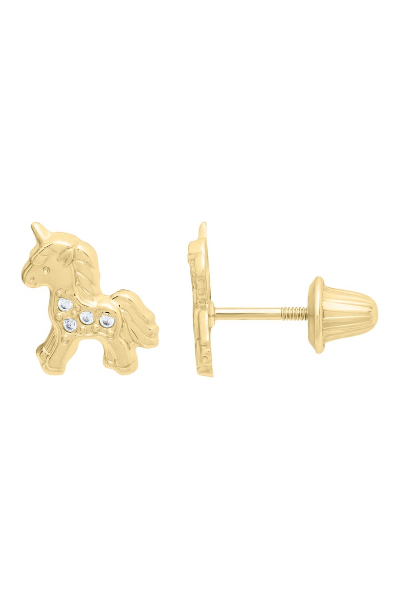 Kids' Unicorn Stud Earrings, Main, color, GOLD